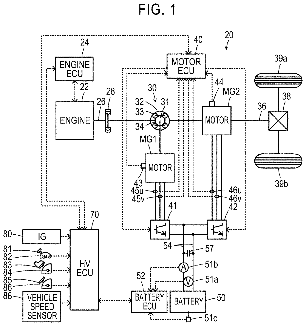 Engine unit and hybrid vehicle including engine unit