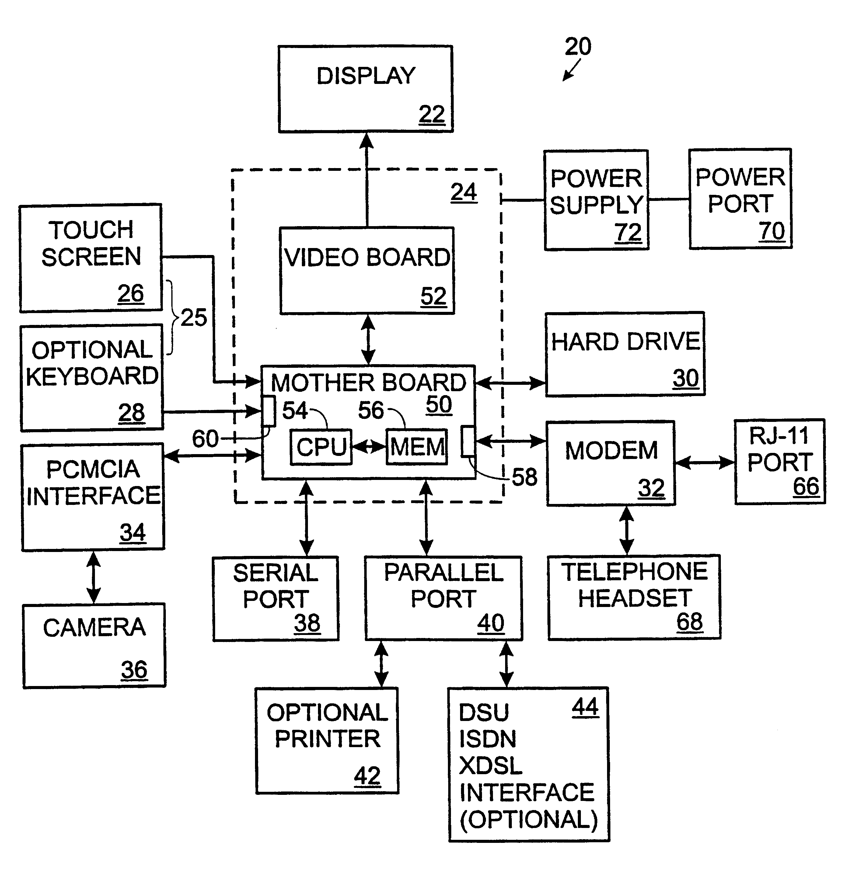 Mobile telecommunication device for simultaneously transmitting and receiving sound and image data