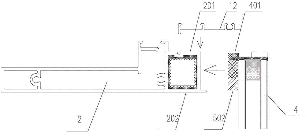 Hidden frame inwards-opening window