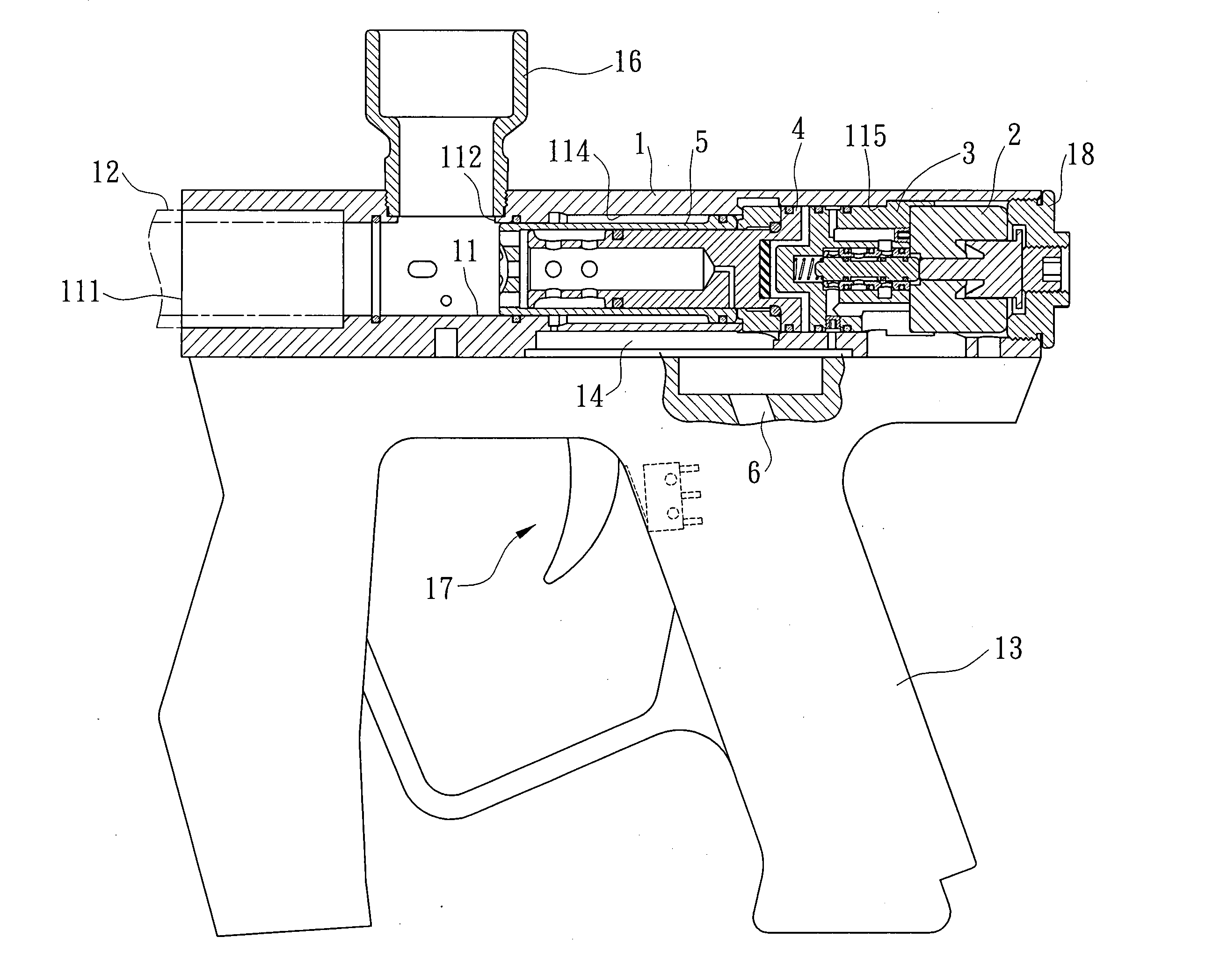 Firing mechanism for paintball gun
