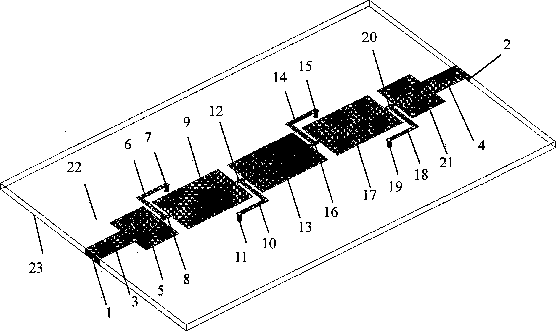 Ultra-wideband filter based on simplified left hand transmission line structure
