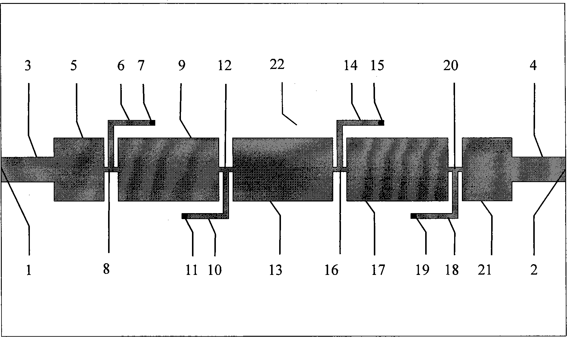 Ultra-wideband filter based on simplified left hand transmission line structure