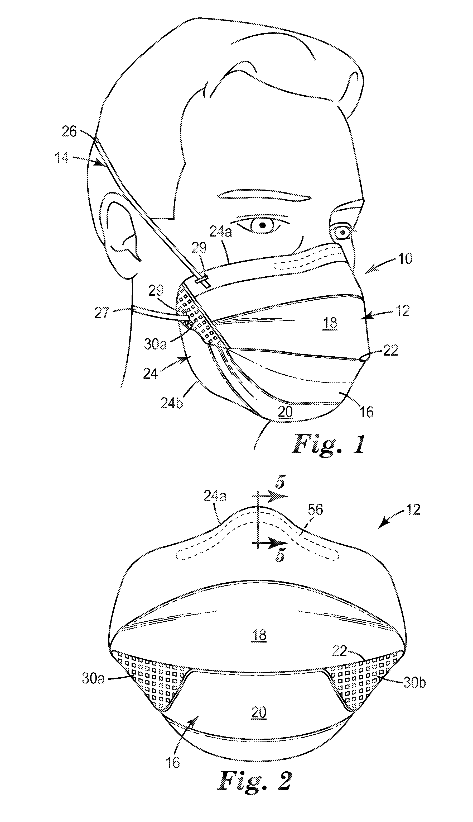 Filtering face-piece respirator having nose cushioning member