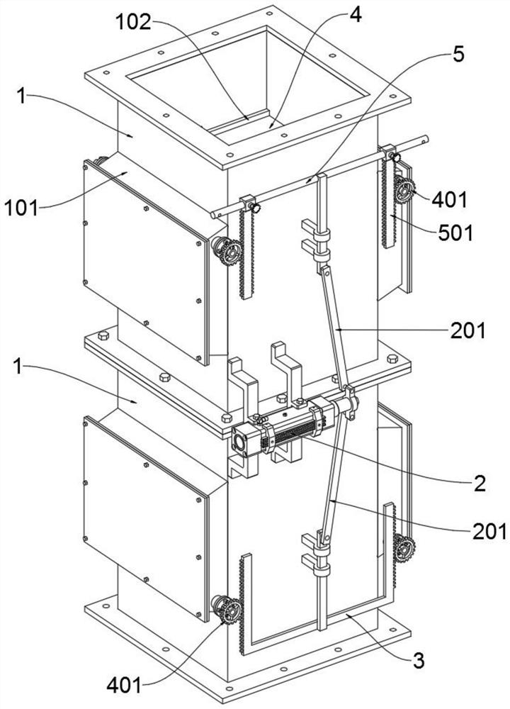 A double-layer double-door electric flap valve