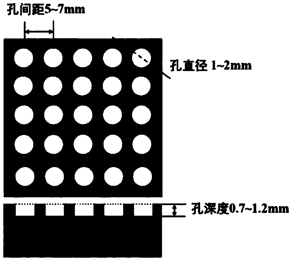 Hole array steel surface composite coating and preparation method thereof