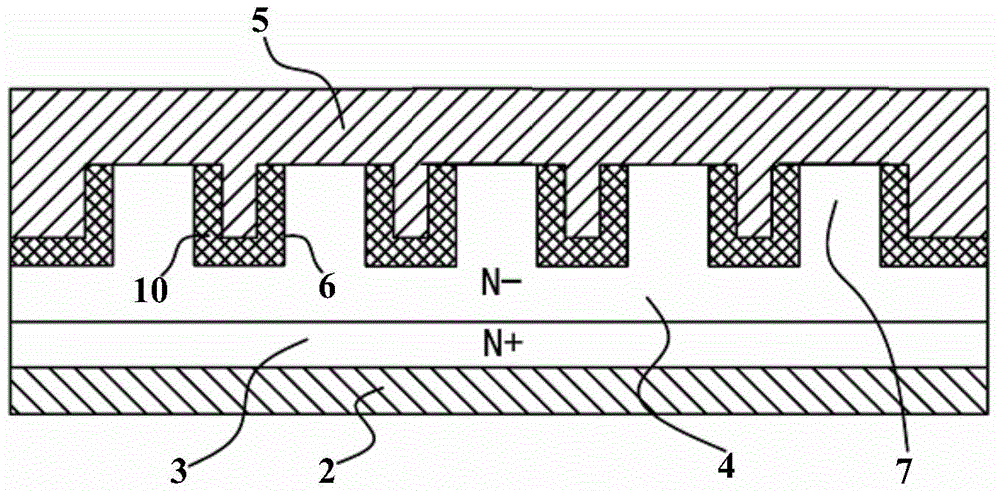 Enhanced grooved Schottky diode rectification device and fabrication method thereof