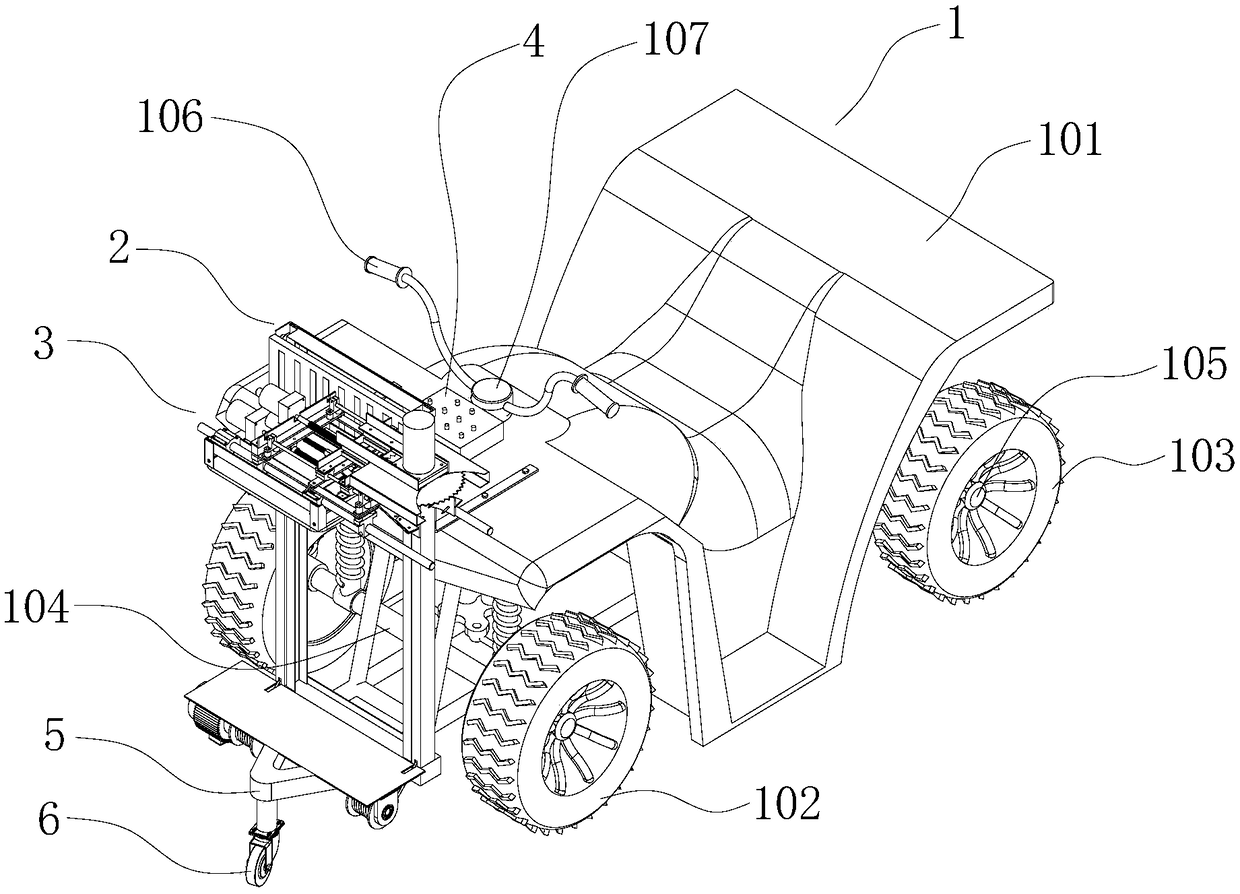 Banana picking device and picking method on flat ground