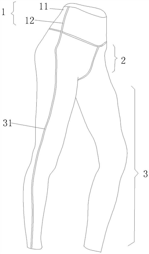 Waist-tightening abdomen-contracting leg-straightening hip-lifting trousers and preparation method thereof