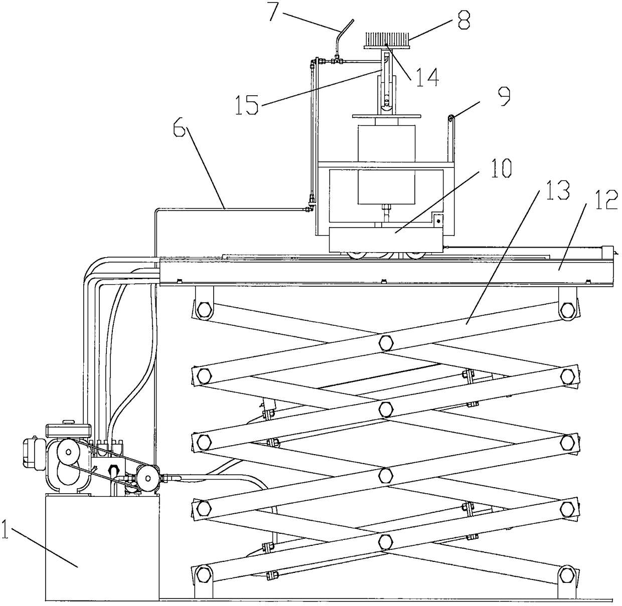 An intelligent high-altitude street lamp cleaning machine