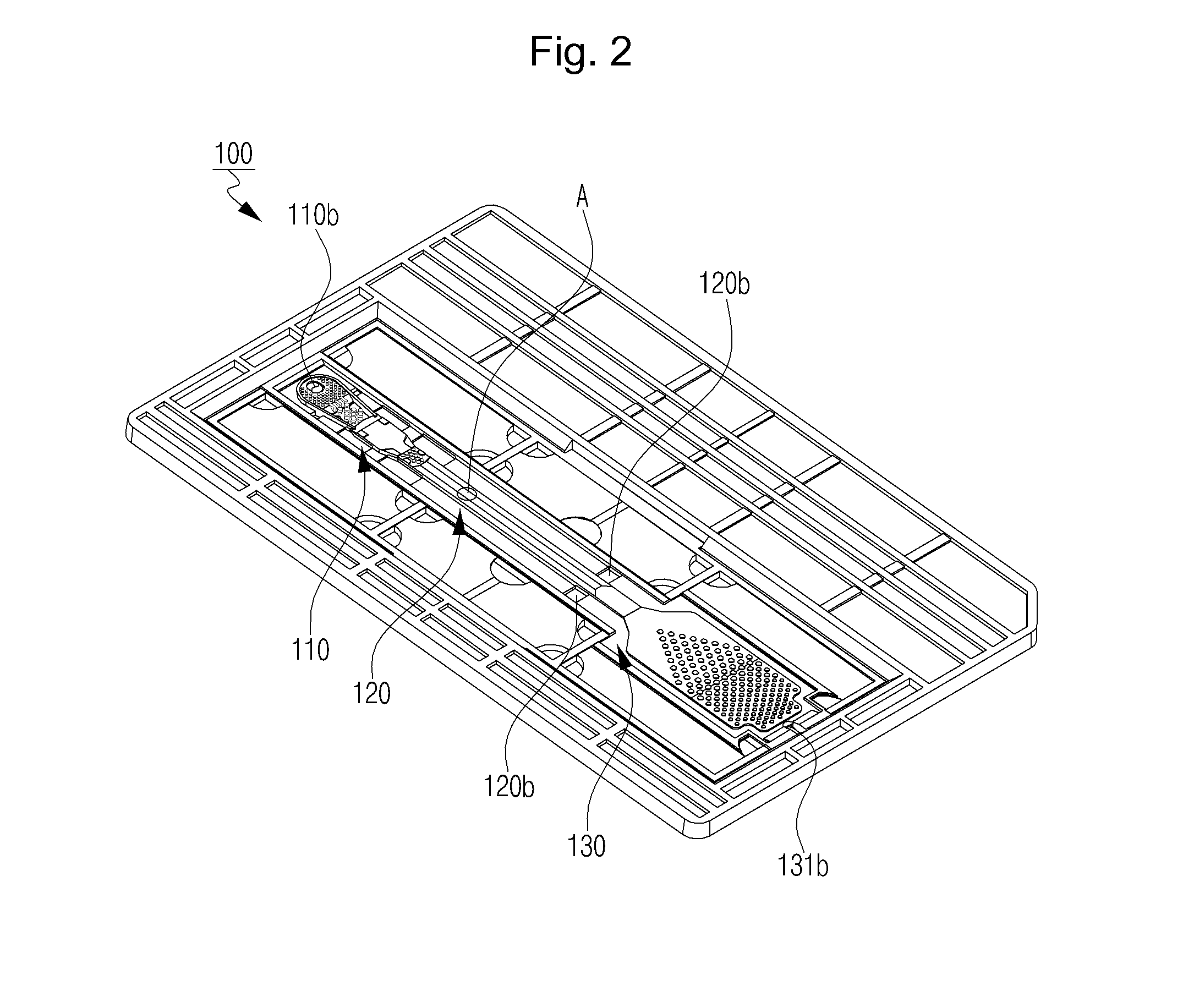 Chip for analyzing fluids being moved without an outside power source