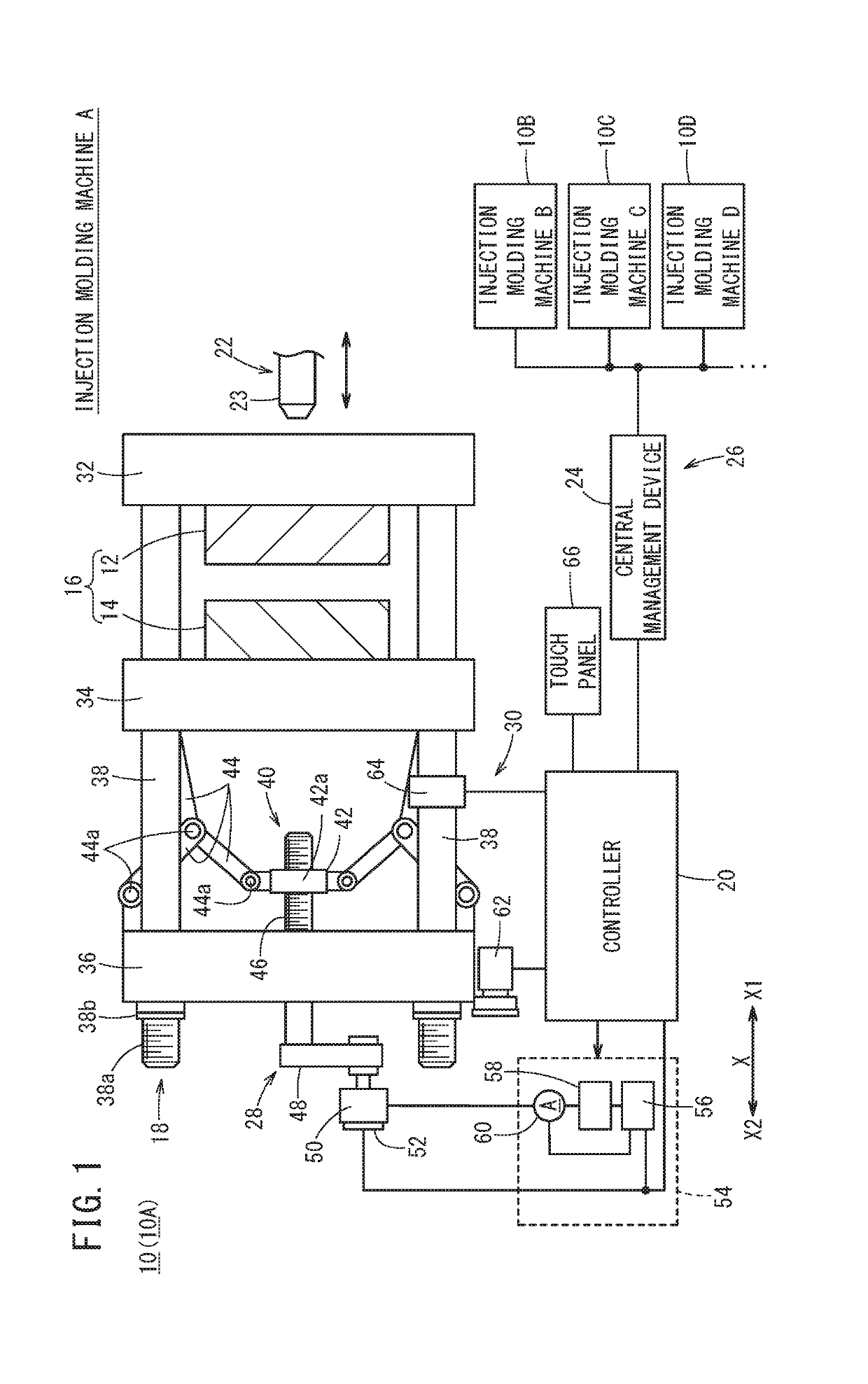 Controller and management system for injection molding machine
