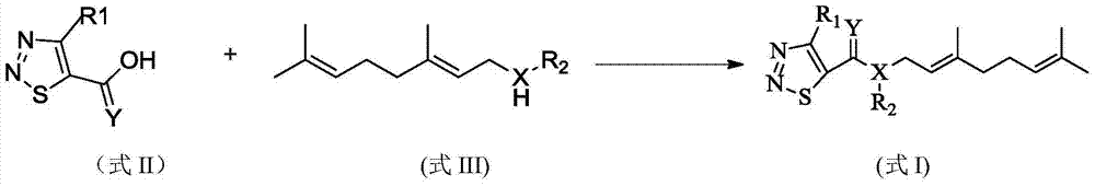 Containing 1,2,3-thiadiazole group (trans)-β-farnesene analogue and its preparation method and application