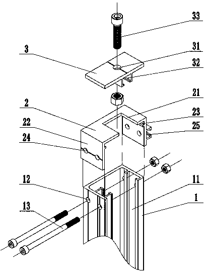 Full-aluminum flood-control water-blocking wall fixing structure