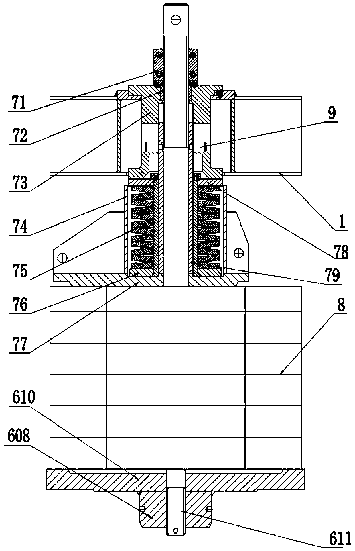 An automatic palletizing mechanism for an electrode extrusion hydraulic press