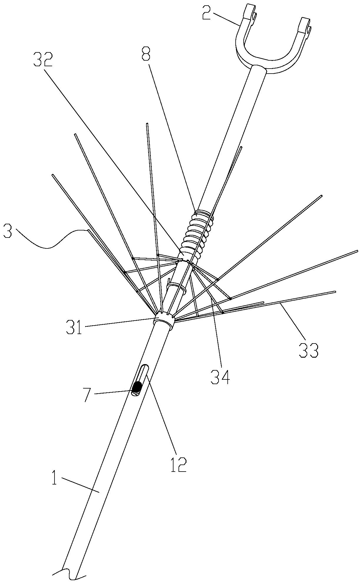 Clothes supporting rod structure