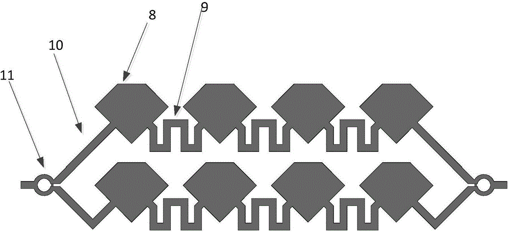 Left-right hand circular polarization reconstructible micro-strip travelling wave antenna array
