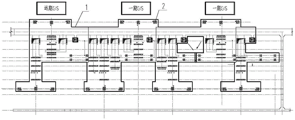 An assembled height-adjustable outdoor gis rear embedded part and its construction method