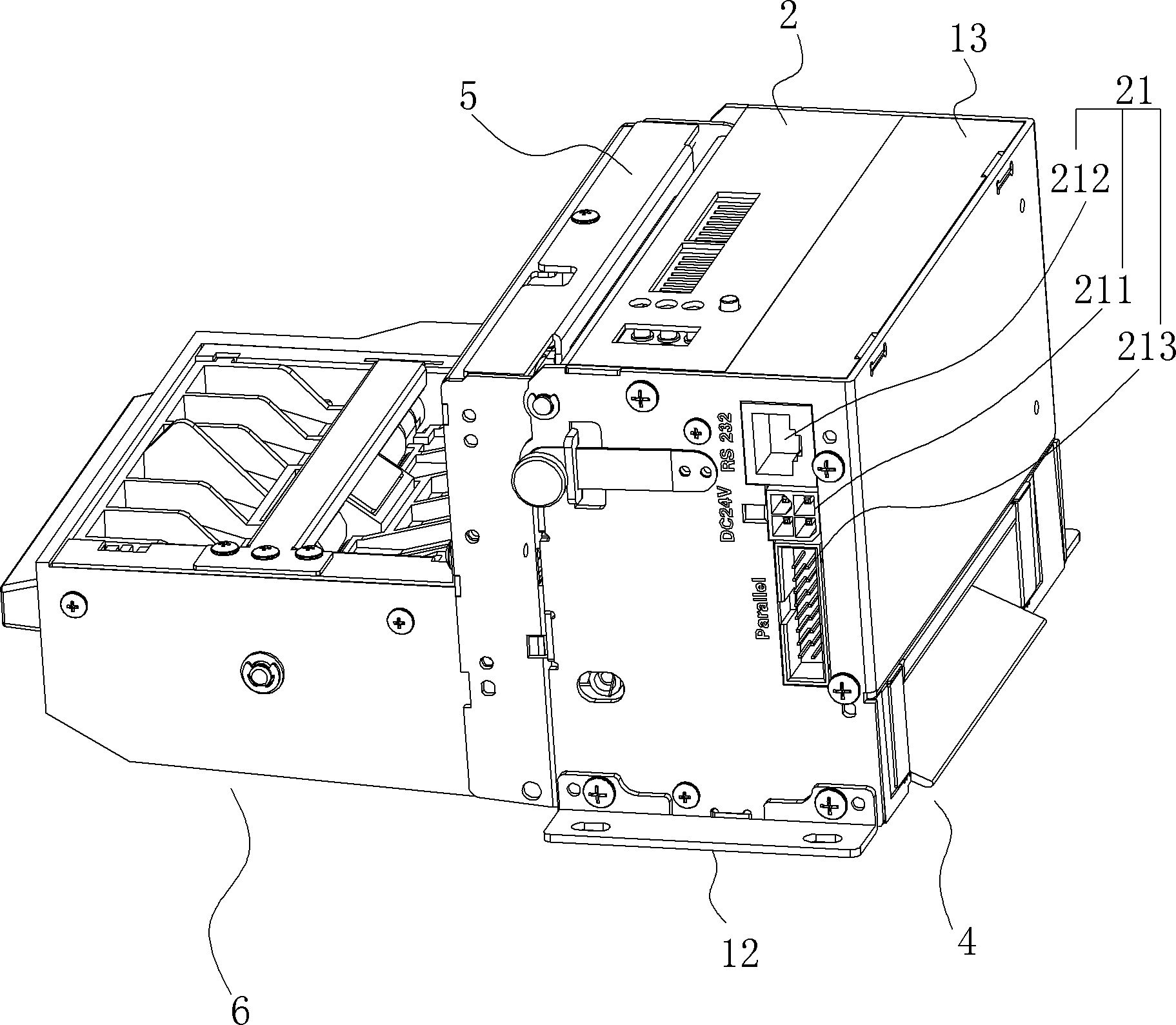 Scissors type integral cutter structure and printing device