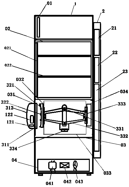 Multifunctional structure of vertical type refrigerator