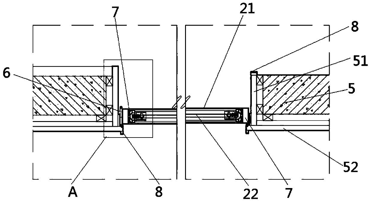 Mounting structure of fabricated movable frame type separation wall