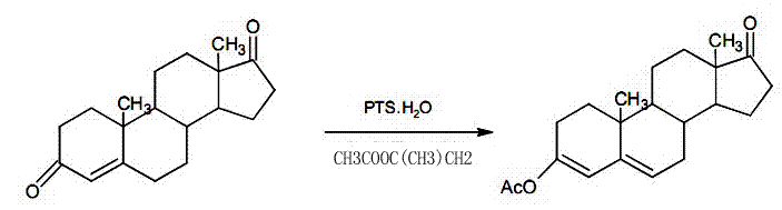 Preparation method of DHEA (dehydroepiandrosterone) intermediate 3 beta- acetoxyl- androstane-3, 5- diene-17-ketone
