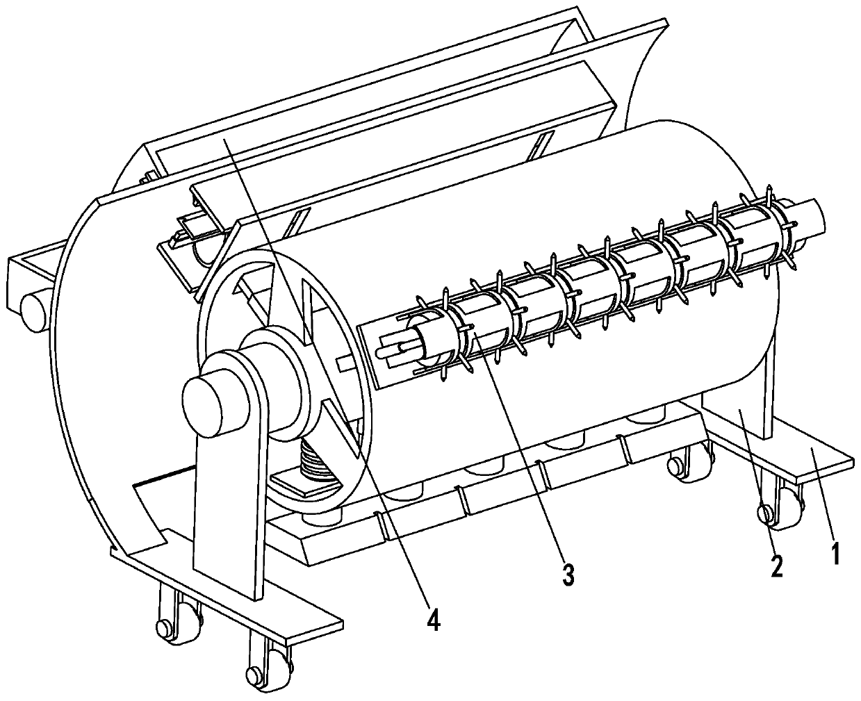 Artificial turf garbage automatic picking-up device