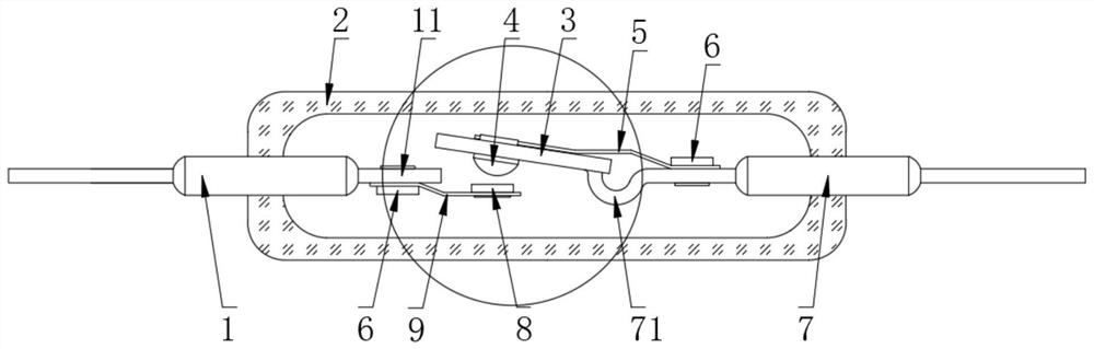 Small-sized reed type switch tube structure