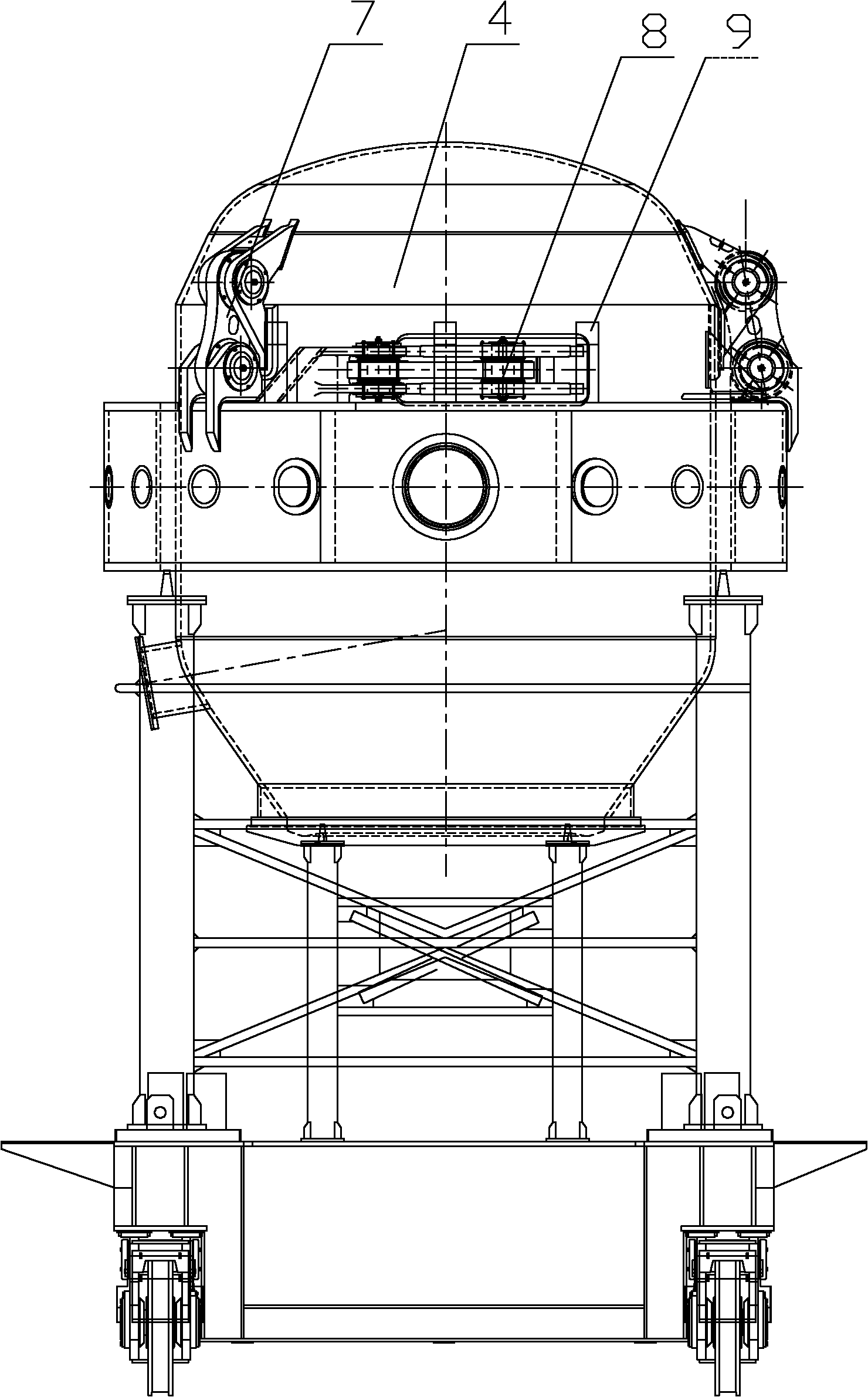 Integral hydraulic jacking inverted construction method of large converter