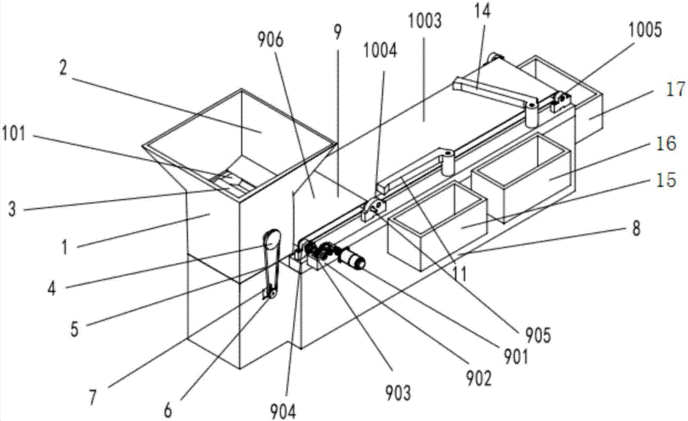 Three-level sorting device for fishes based on weights and working method