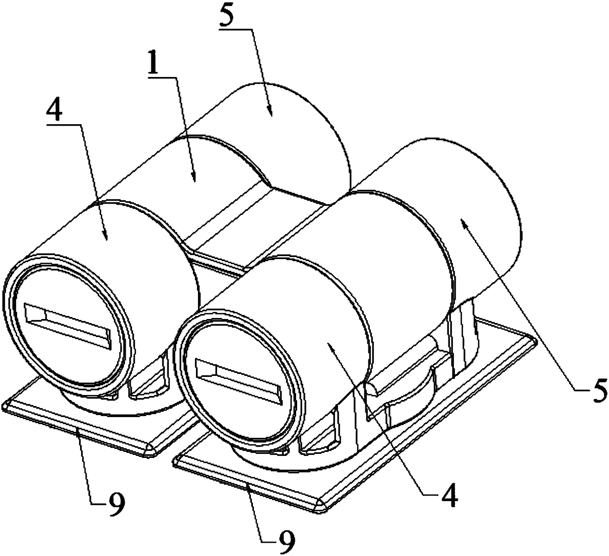 Four-directional rotation shaft structure based on modular assembly