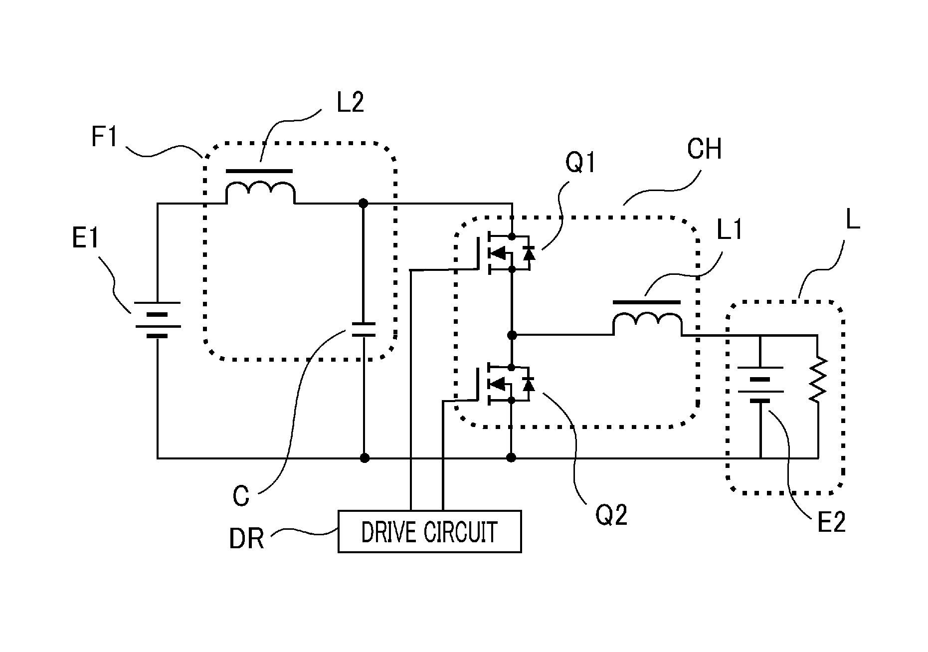 Power supply device including a second DC power supply in its load circuit