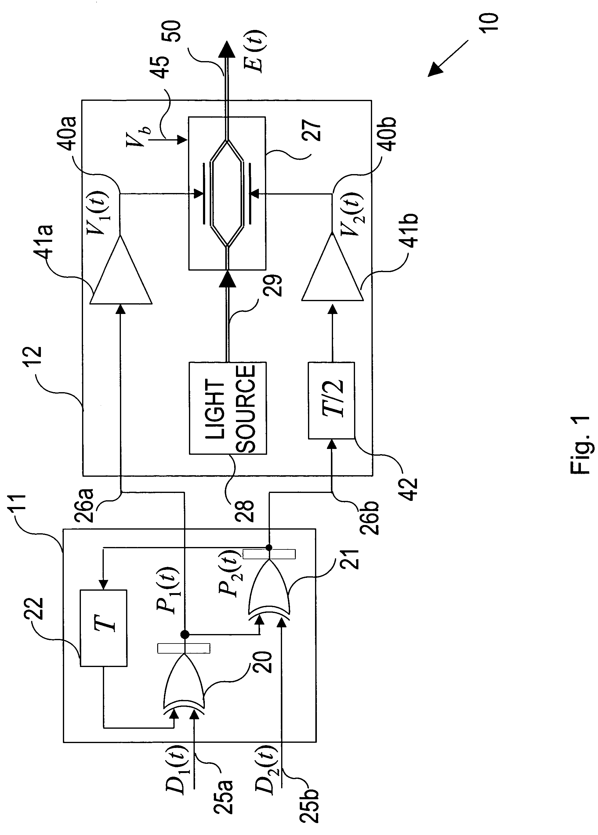 Half rate precoded data RZ transmitter