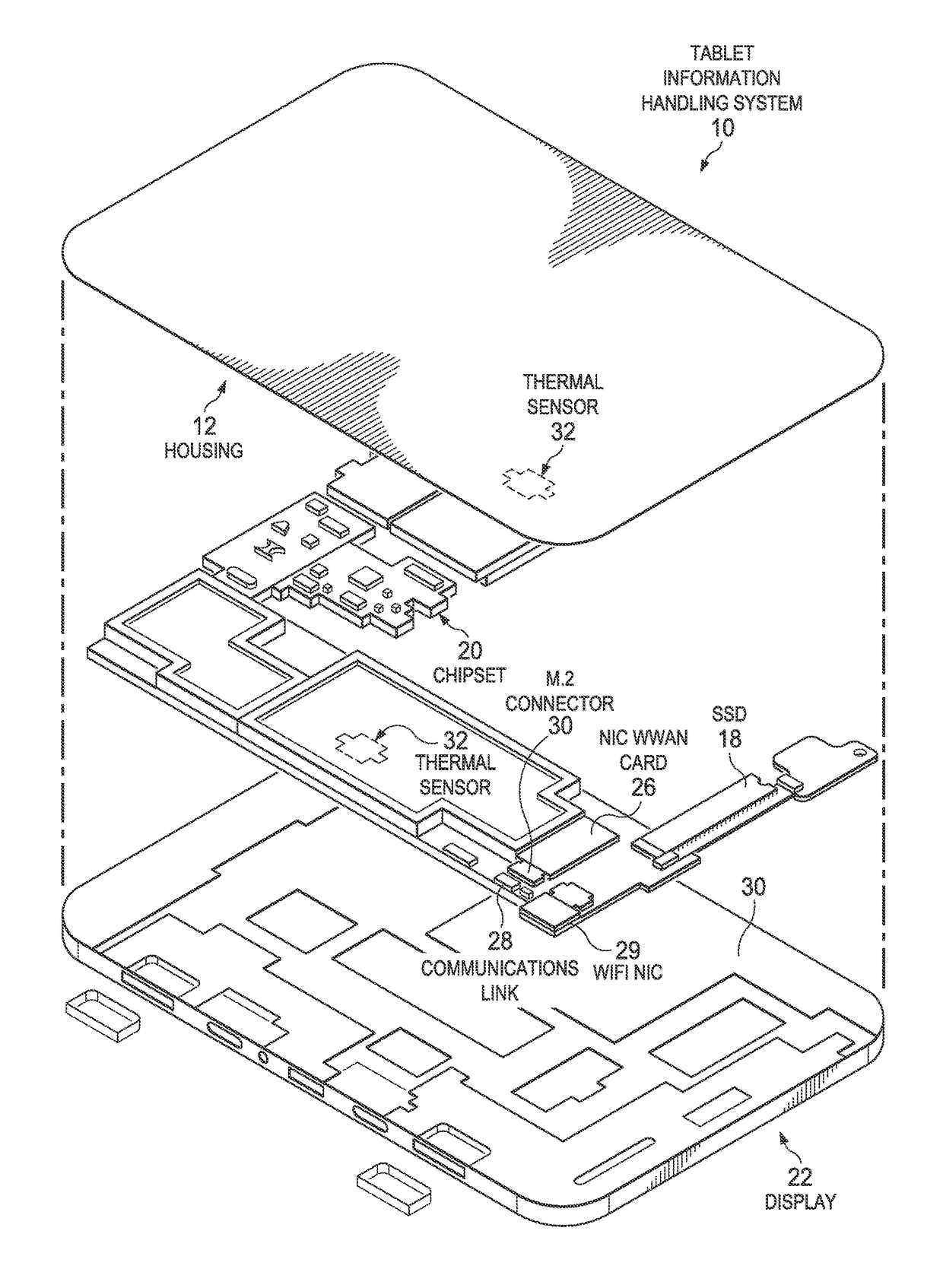 Information handling system thermal control with adaptive non-rotational cooling devices