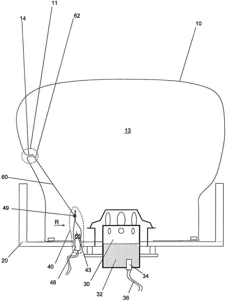 Airbag module with a control device