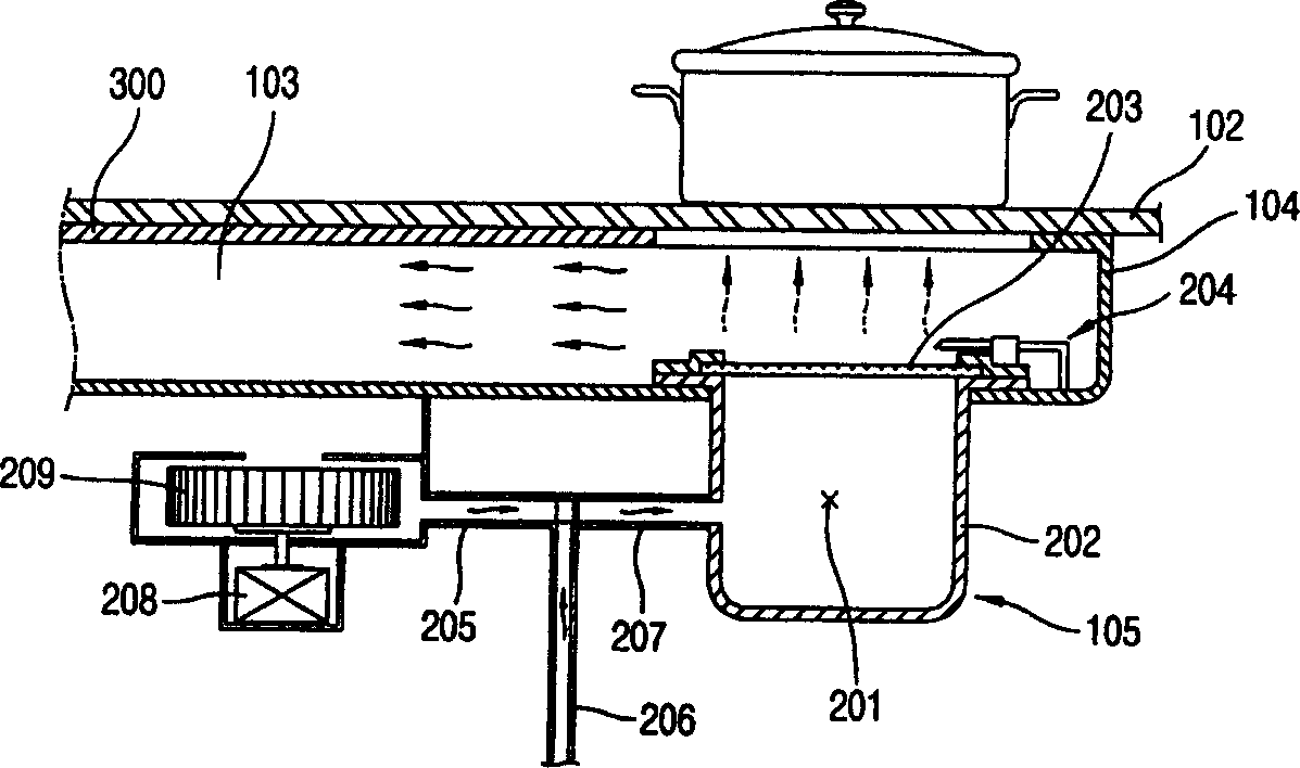 Heat separating structure for gas burning radiation roaster