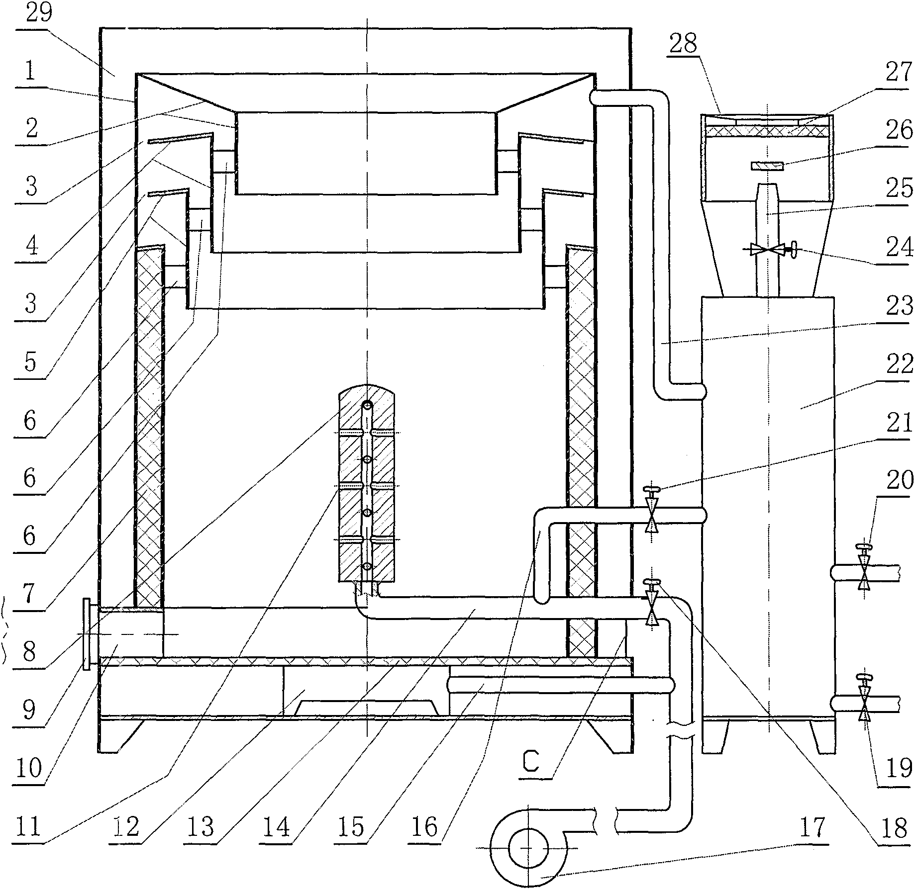 Garbage combustion furnace for producing gas and its usage method