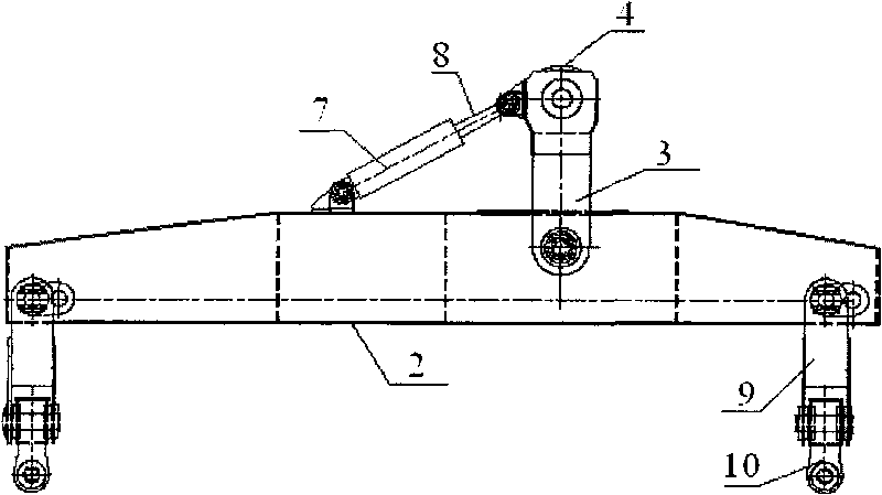 Crane with heavy frame beam