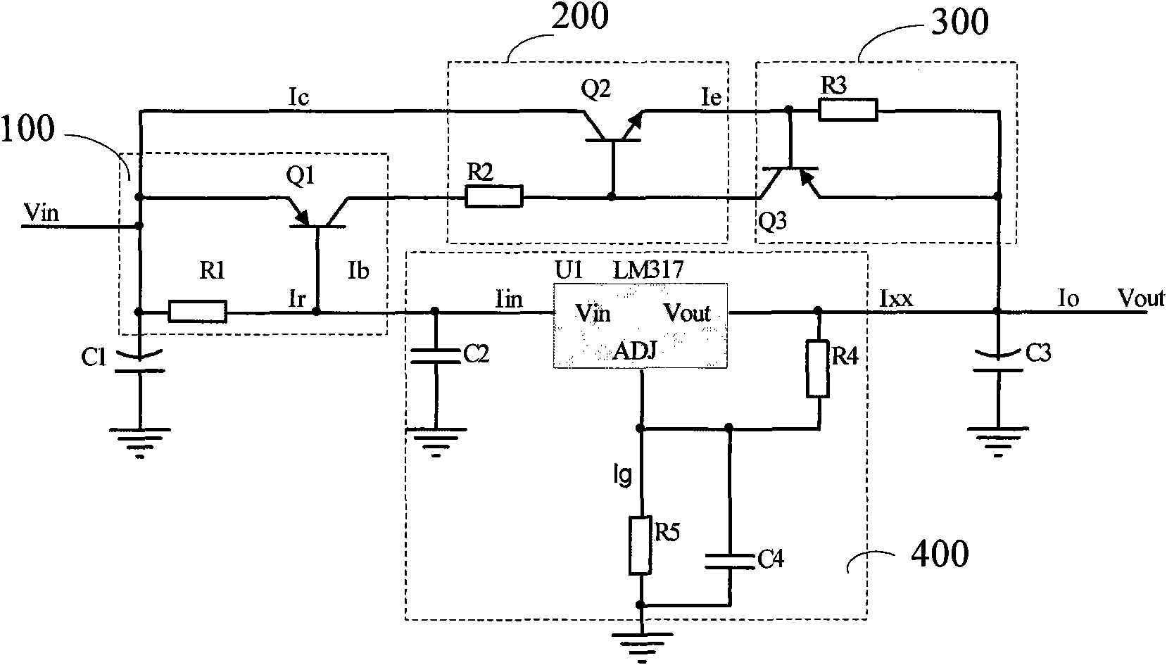 Current increasing and voltage stabilizing circuit with current limiting function