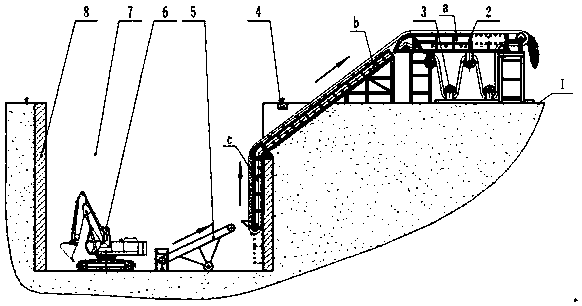 Subway station foundation pit excavation soil and waste conveying method