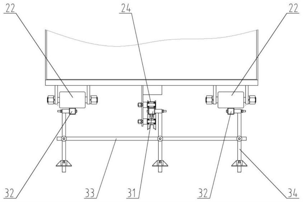 In-field three-rail transport vehicle