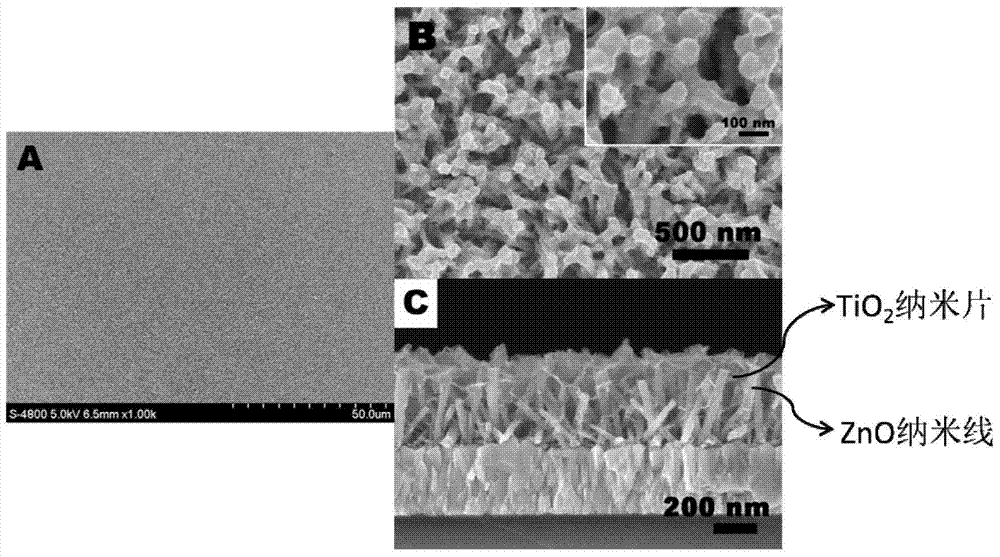 Antireflection type super-hydrophilic zinc oxide/titanium dioxide composite nanometer structure self-cleaning coating and preparation method thereof