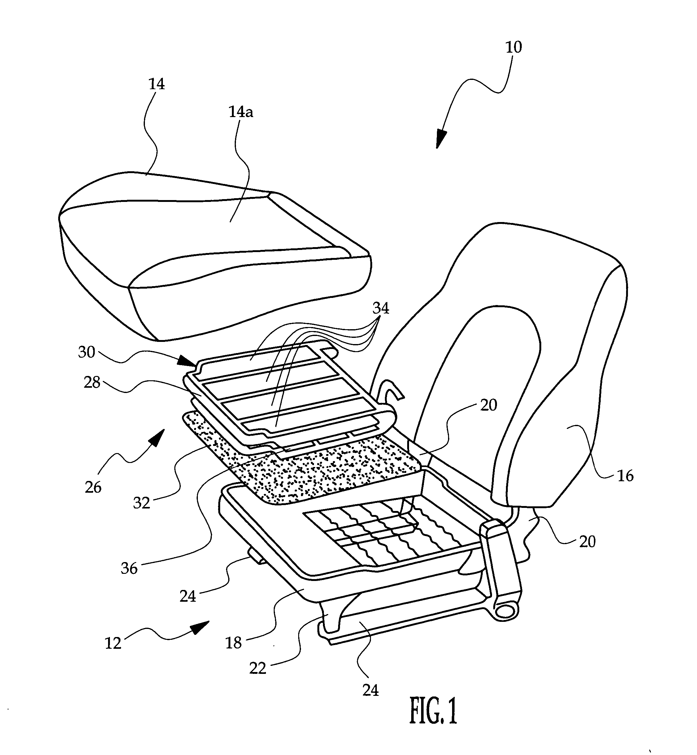 Capacitive sensing apparatus for a vehicle seat