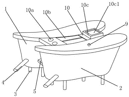 Multifunctional double-user type bathtub