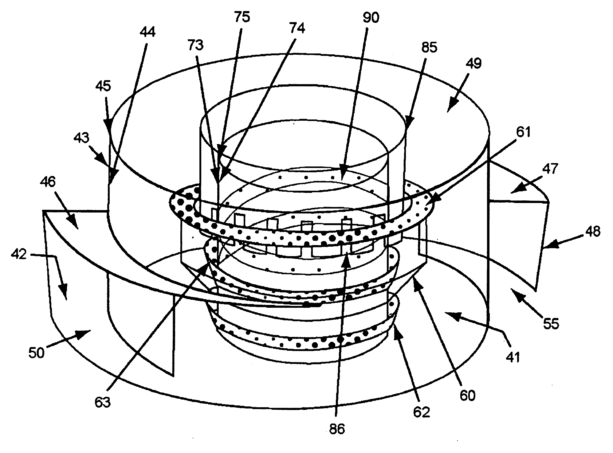 Mixing device for a down-flow reactor