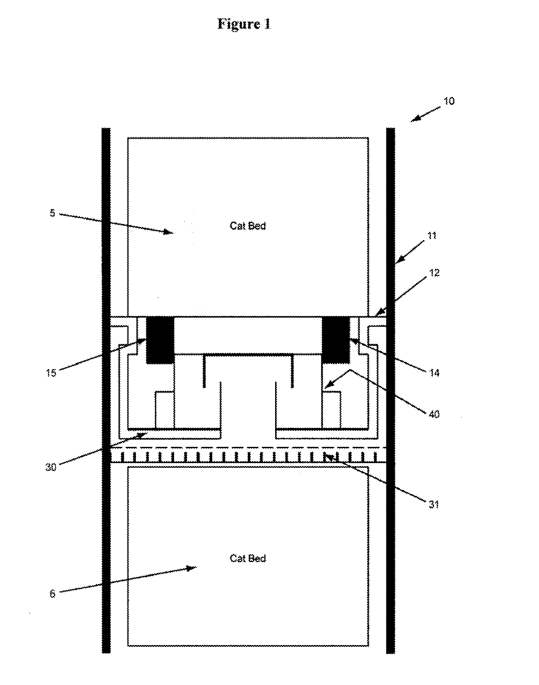 Mixing device for a down-flow reactor