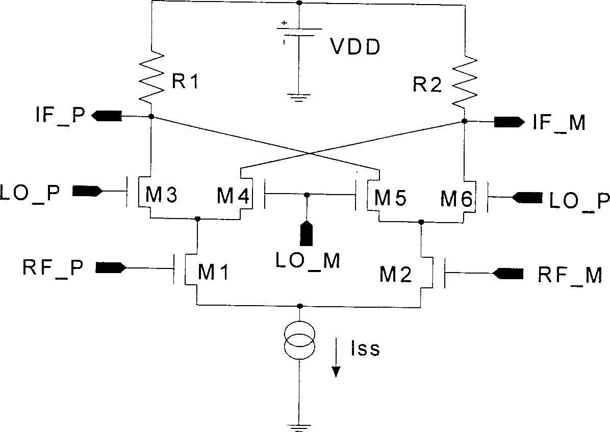 Gilbert mixer with folding structure