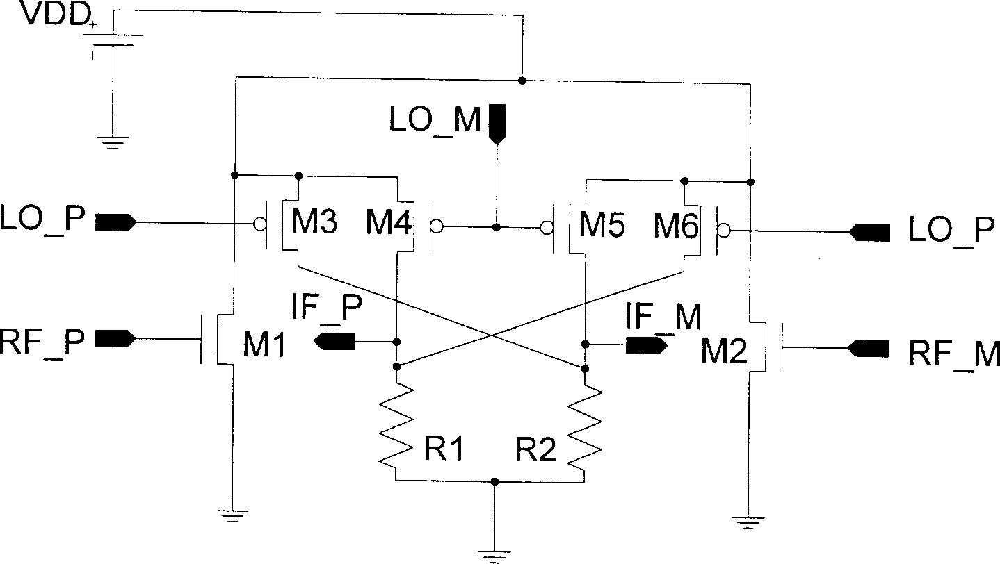 Gilbert mixer with folding structure