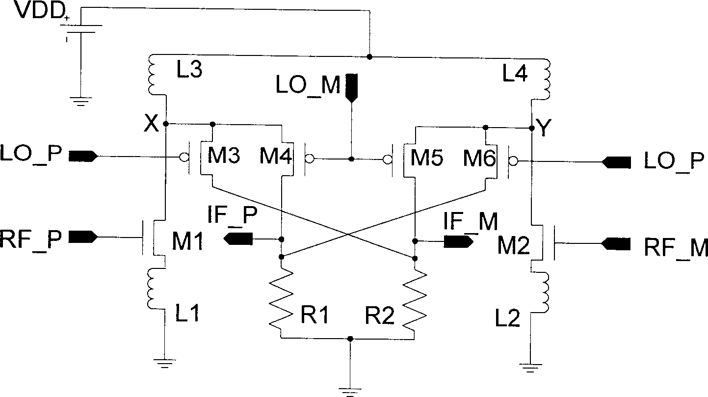 Gilbert mixer with folding structure