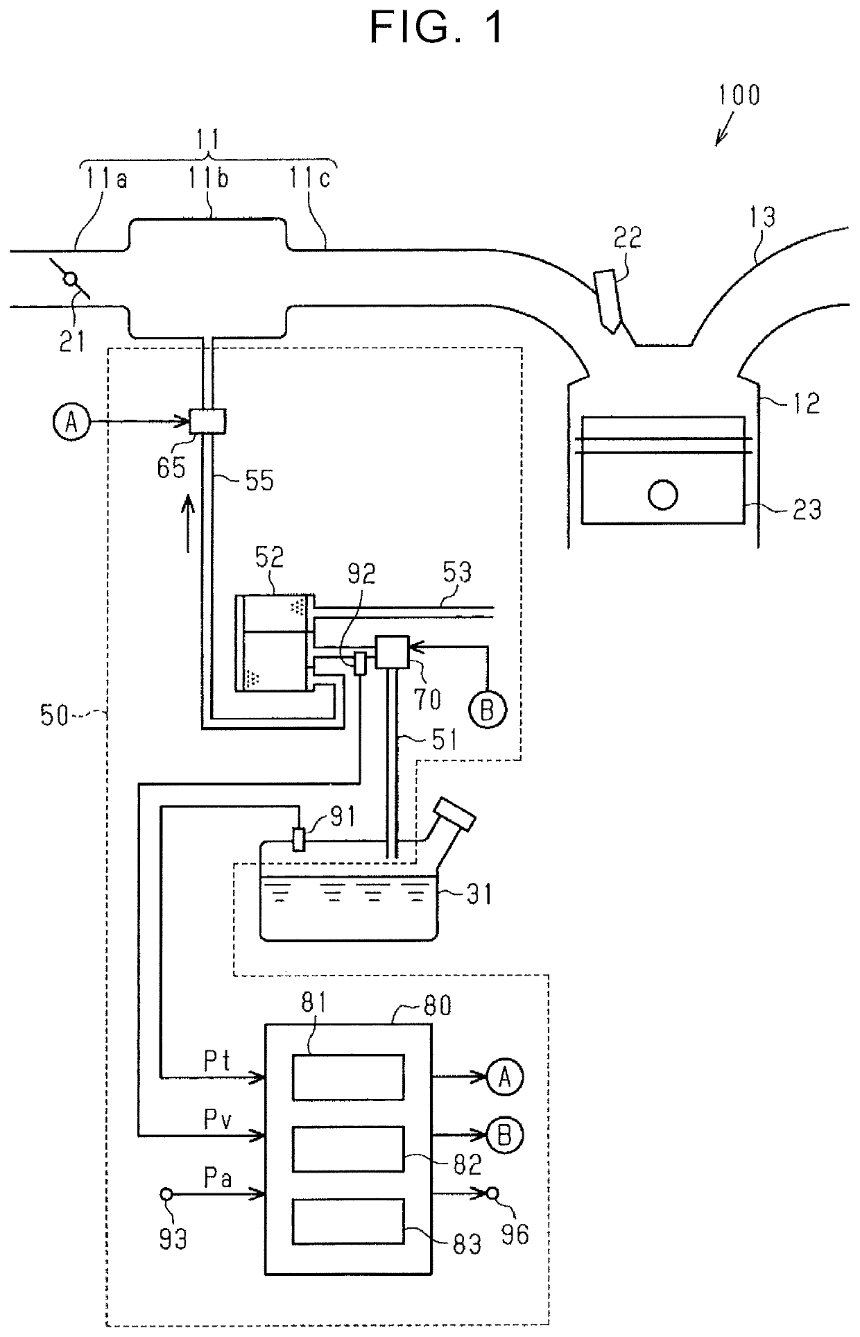 Evaporative fuel treatment apparatus and control method for evaporative fuel treatment apparatus