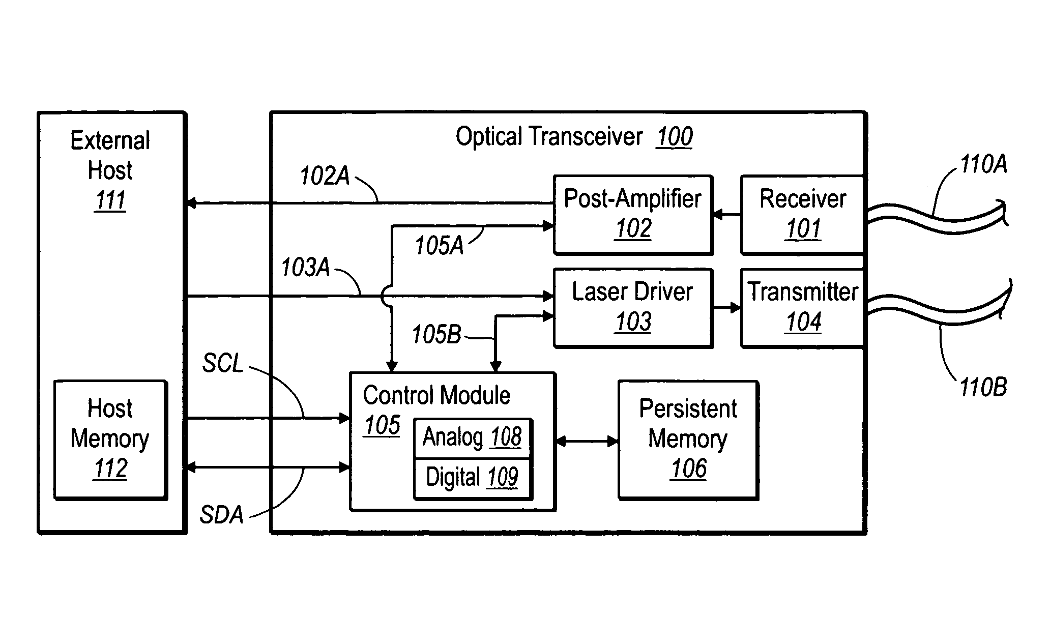 Filtering digital diagnostics information in an optical transceiver prior to reporting to host